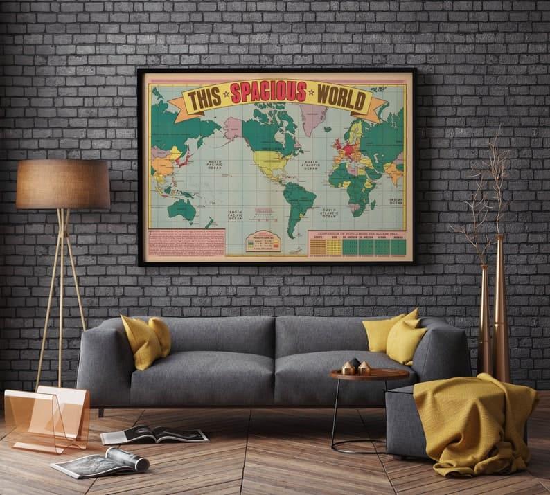 This Spacious World Poster| World Population Map