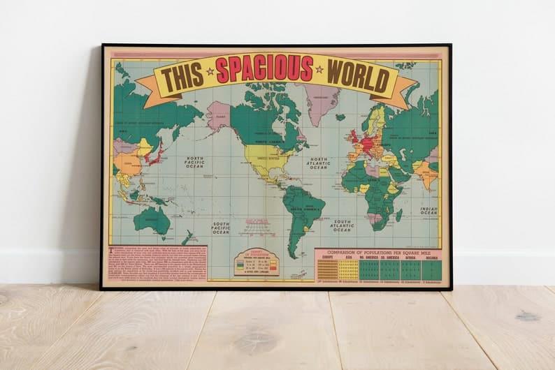 This Spacious World Poster| World Population Map