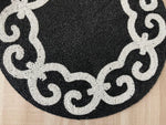 Tianna Black and White Beaded Round Placemat