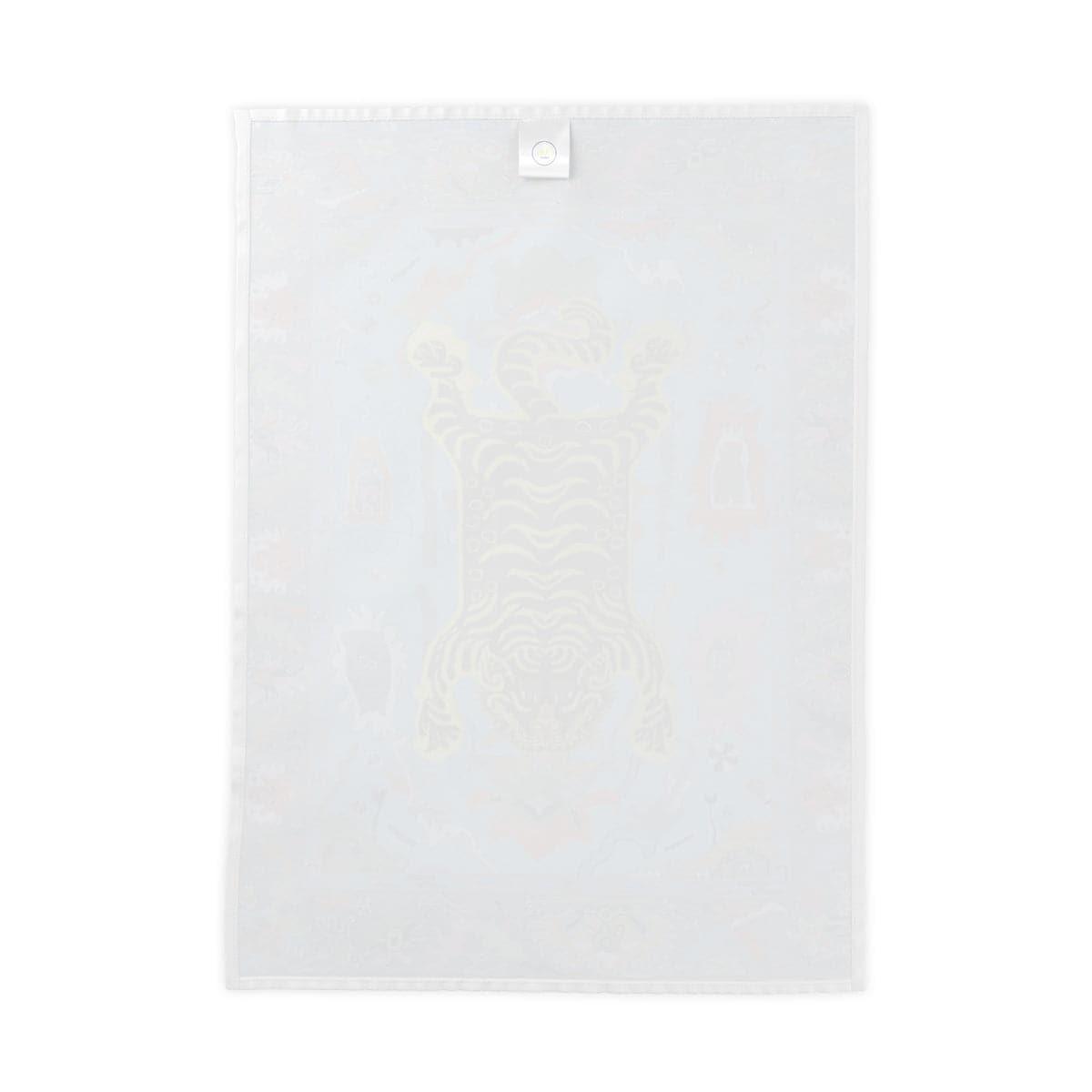 Tibetan Tiger Blue Printed Red Tea & Kitchen Towel