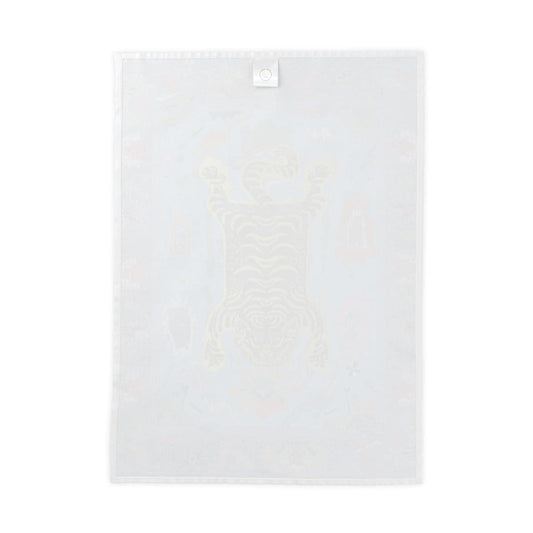 Tibetan Tiger Blue Printed Red Tea & Kitchen Towel - MAIA HOMES