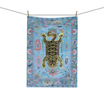 Tibetan Tiger Blue Printed Red Tea & Kitchen Towel