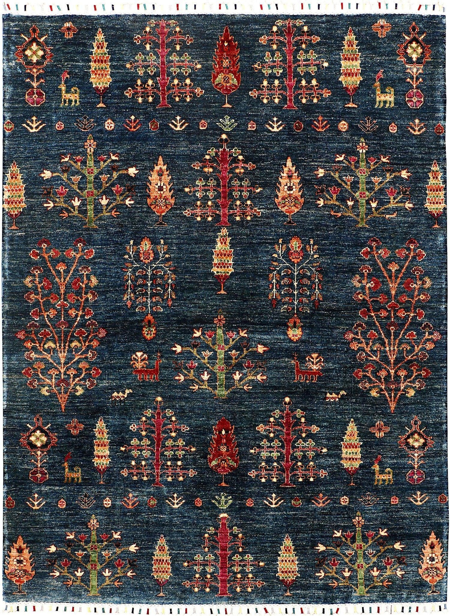 Tibetan Trees of Life Wool Hand Knotted Area Rug - MAIA HOMES