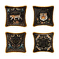 Tiger Velvet Cushion Cover with Gold Trims - MAIA HOMES