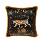 Tiger Velvet Cushion Cover with Gold Trims