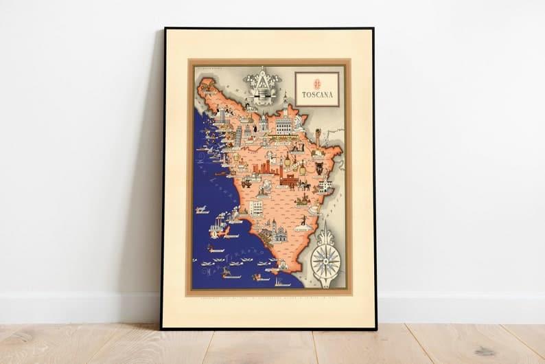 Toscana Map Print| Art History