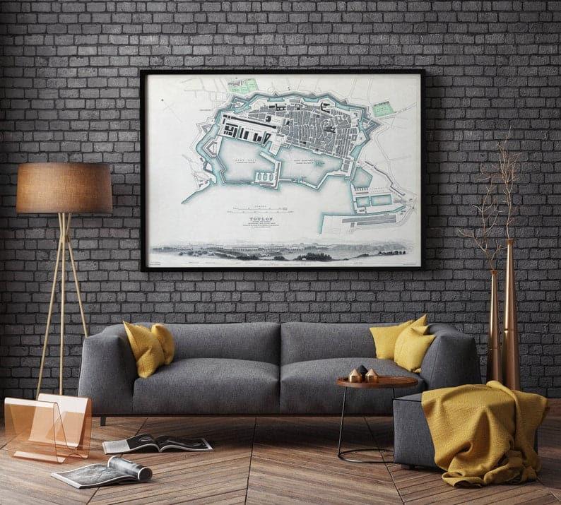 Toulon Map Print| Fine Art Prints