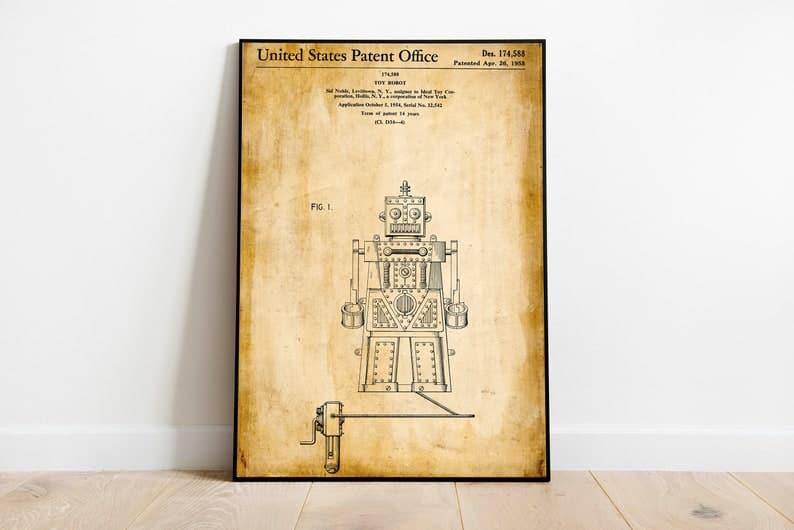 Toy Robot Patent Print| Framed Art Print - MAIA HOMES