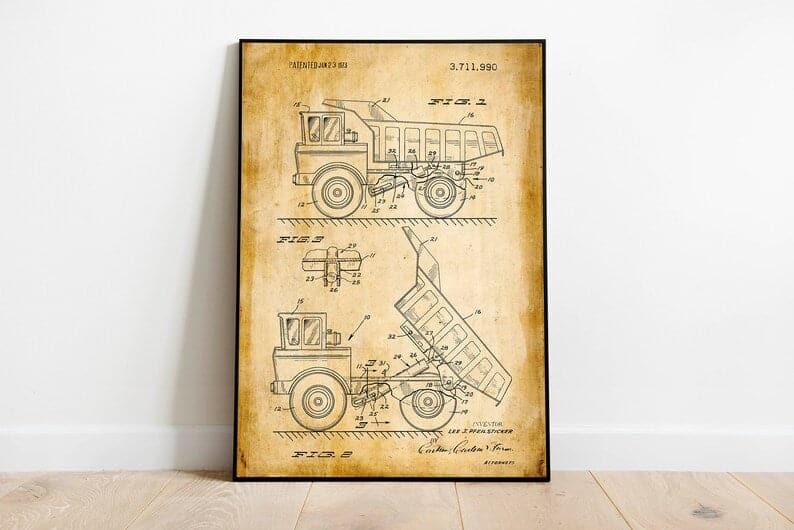 Toy Truck Patent Print| Framed Art Print