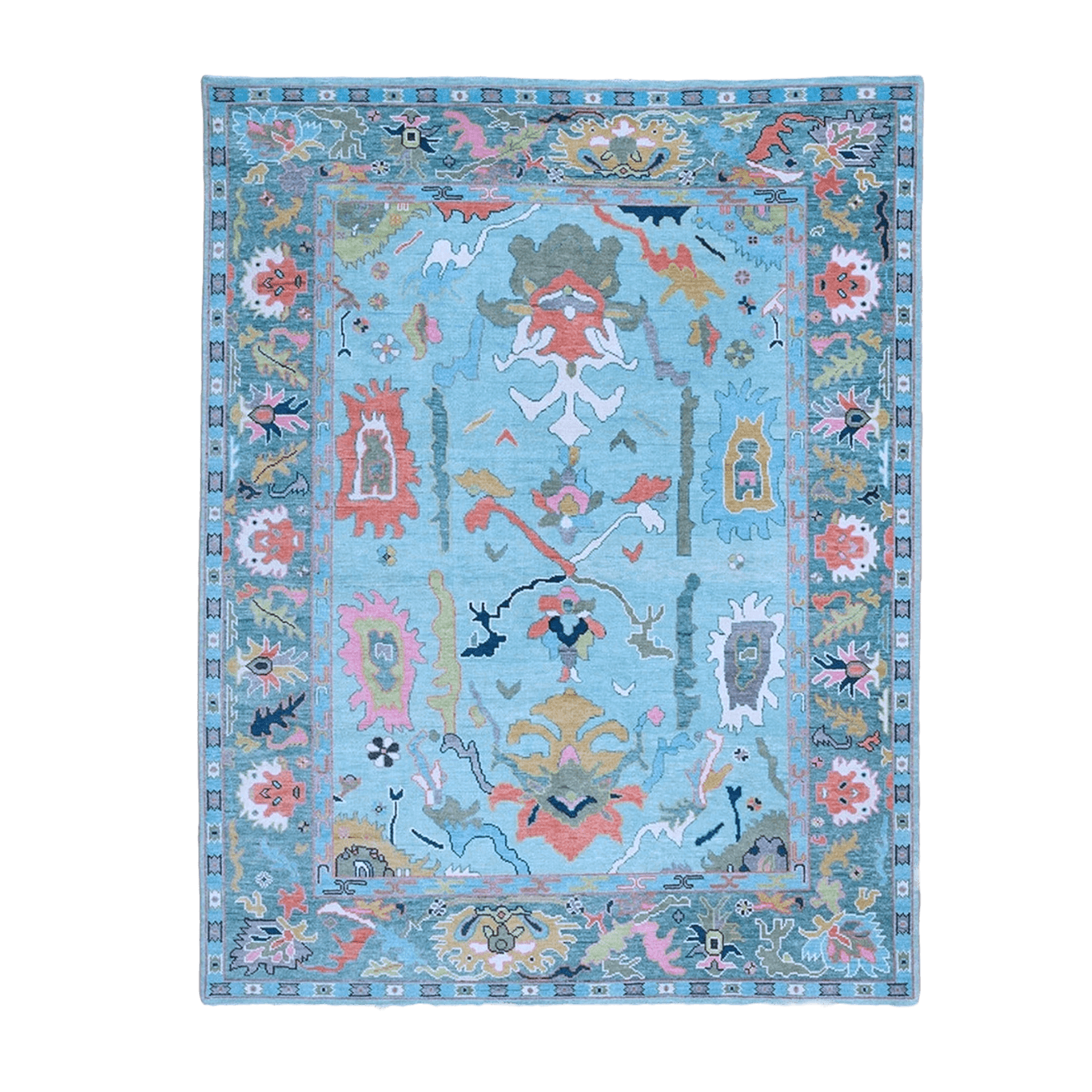 Traditional Floral Hand Tufted Wool Rug - Blue