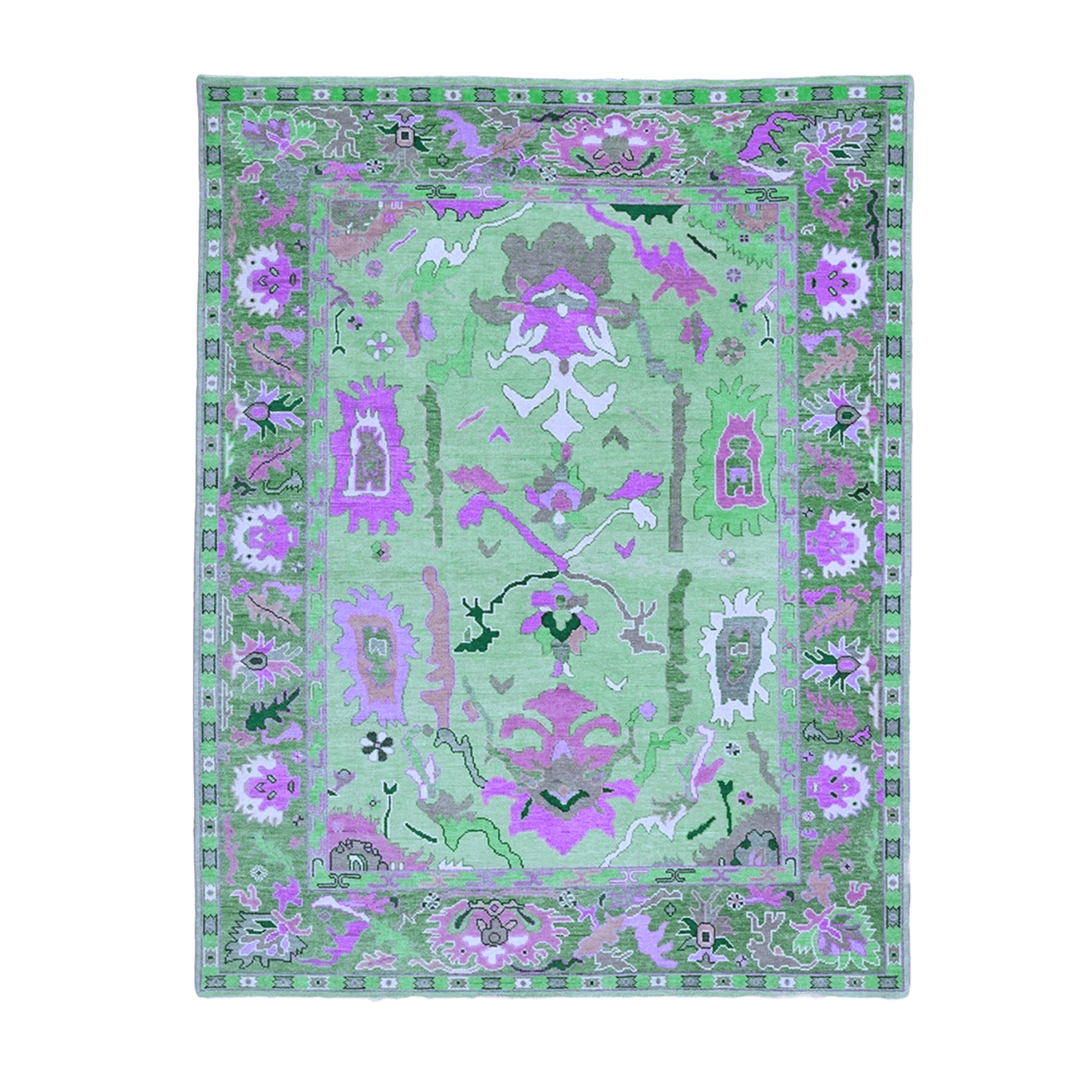 Traditional Floral Hand Tufted Wool Rug - Green - MAIA HOMES