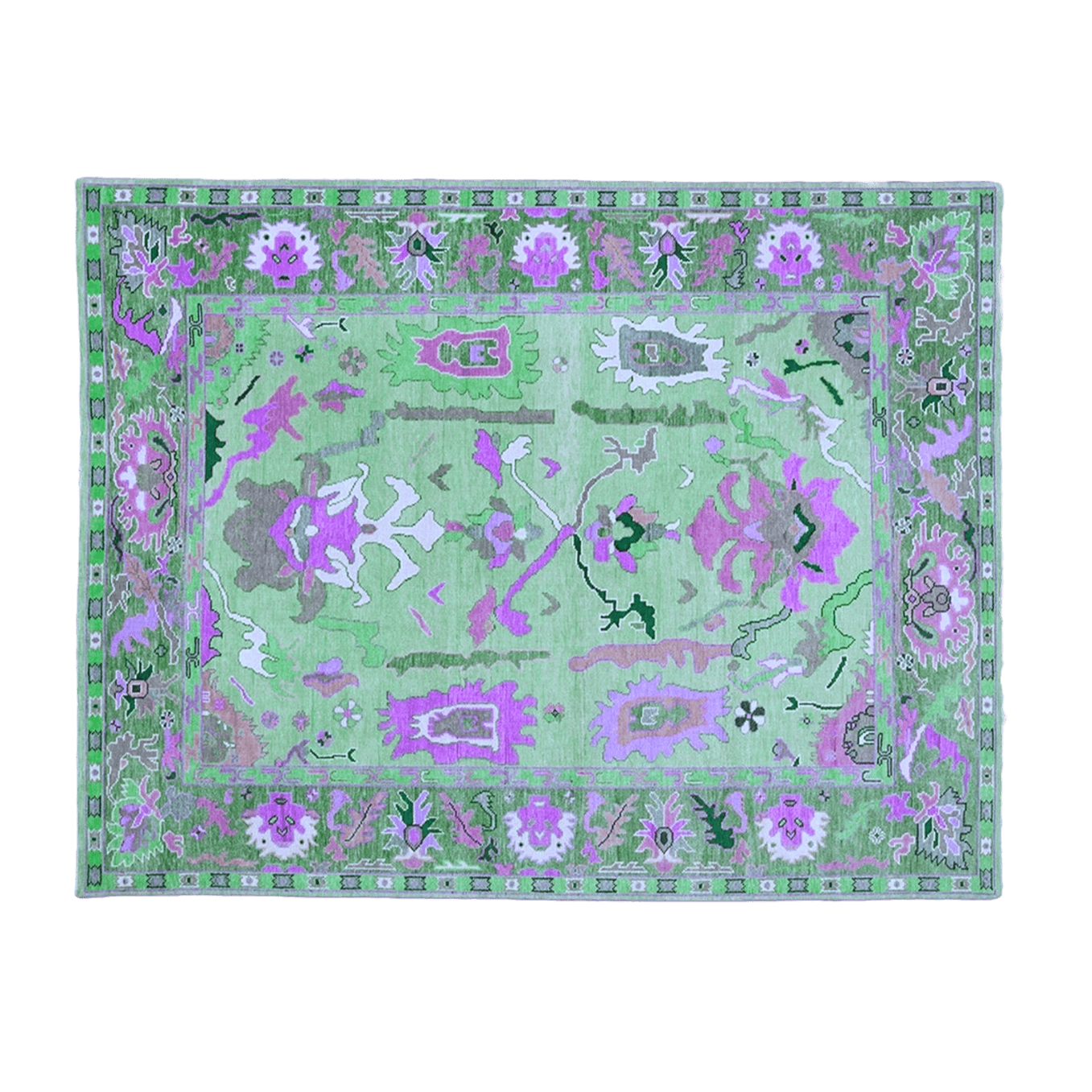 Traditional Floral Hand Tufted Wool Rug - Green - MAIA HOMES