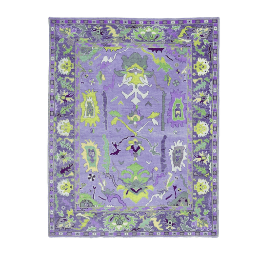 Traditional Floral Hand Tufted Wool Rug - Purple - MAIA HOMES