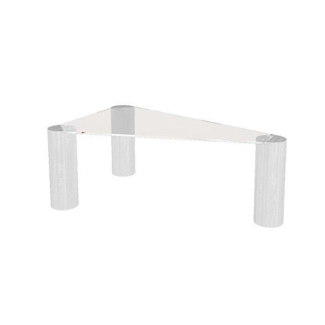 Triangle Round Corner Wooden Transparent Coffee Table - MAIA HOMES