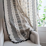 Tribal Tassel Farmhouse Cotton Linen Curtain - 2 pcs