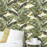 Tropical Banana Leaves Watercolor Wallpaper