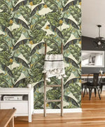 Tropical Banana Leaves Watercolor Wallpaper