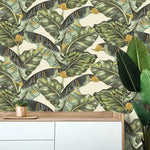 Tropical Banana Leaves Watercolor Wallpaper