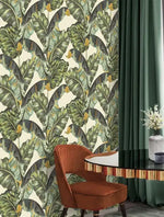 Tropical Banana Leaves Watercolor Wallpaper