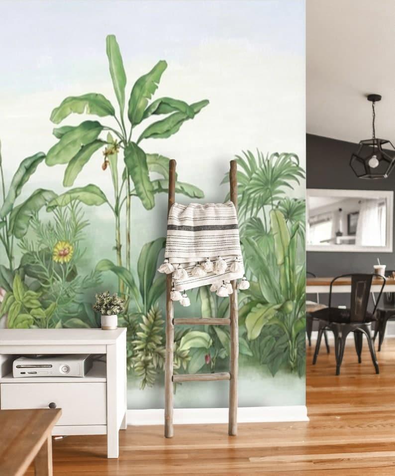 Tropical Banana Tree Garden Wall Mural