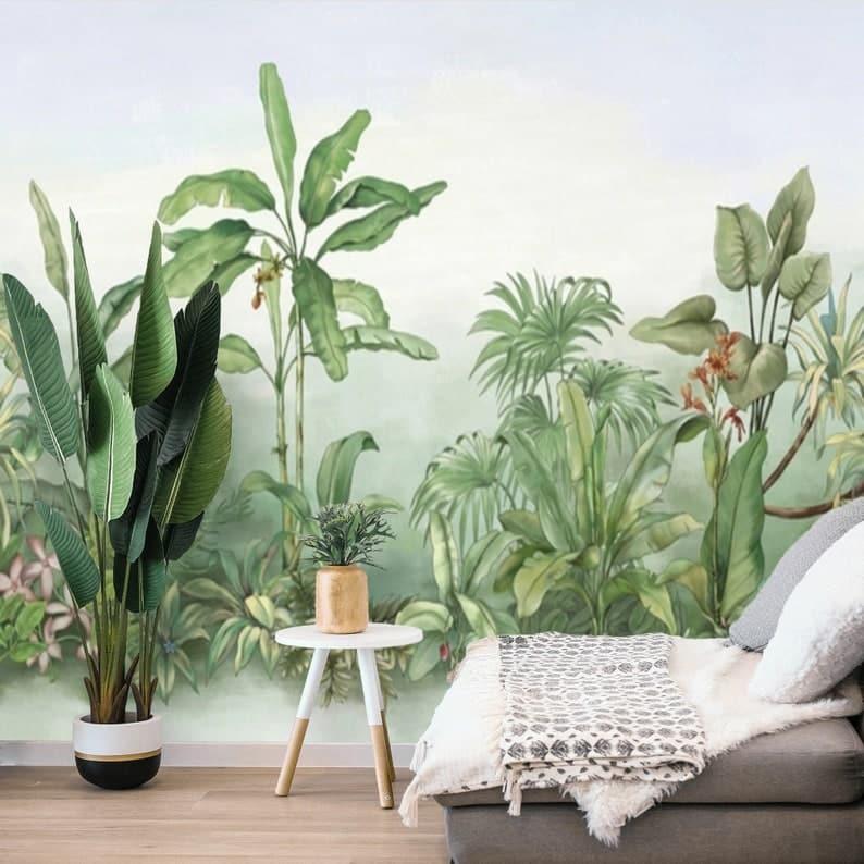 Tropical Banana Tree Garden Wall Mural