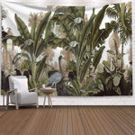 Tropical Leaves in the Jungle Wall Hanging Tapestry