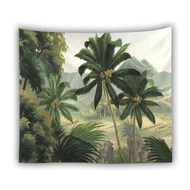 Tropical Leaves in the Jungle Wall Hanging Tapestry 8