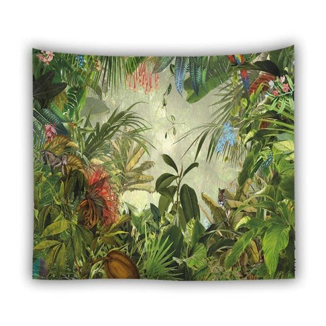 Tropical Leaves in the Jungle Wall Hanging Tapestry 7