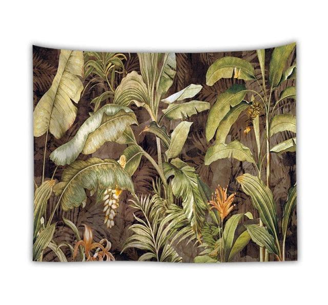 Tropical Leaves in the Jungle Wall Hanging Tapestry 1