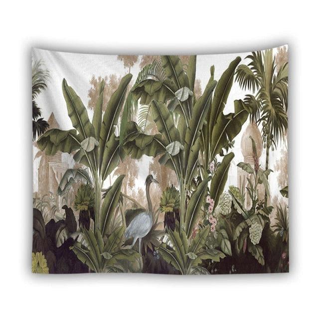 Tropical Leaves in the Jungle Wall Hanging Tapestry 6