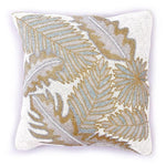 Tropical Leaves Off-White Canvas Cotton Cushion Covers - Pack of 2