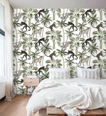 Tropical Monkeys and Coconut Tree Wallpaper