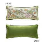 Tropical Tiger and Deers Floral Velvet Pillow Cover 12" x 28"