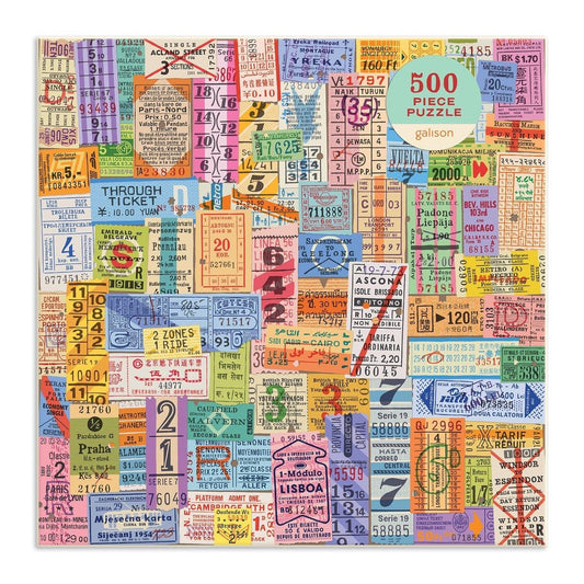 Troy Litten Vintage Travel Tickets 500 Piece Jigsaw Puzzle - MAIA HOMES