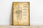 Trumpet Patent Print| Framed Art Print