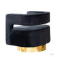 Tulila Wide Velvet Swivel Barrel Chair with Gold Base - MAIA HOMES