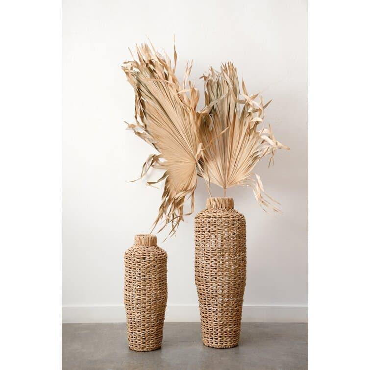 Tulip Water Hyacinth & Rattan Table Vase