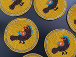 Turkey Bird Round Beaded Coasters