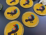 Turkey Bird Round Beaded Coasters