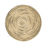 Twirly Black and Natural Round Jute Rug