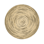 Twirly Black and Natural Round Jute Rug