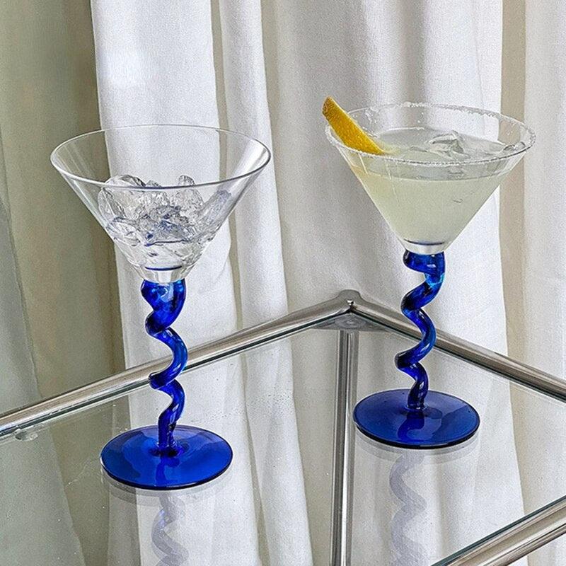 Twisted Martini Goblet Glass - Set of 2