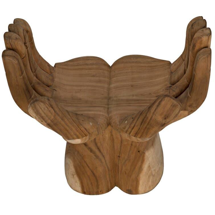 Two Hand Shaped Wooden Chair - MAIA HOMES