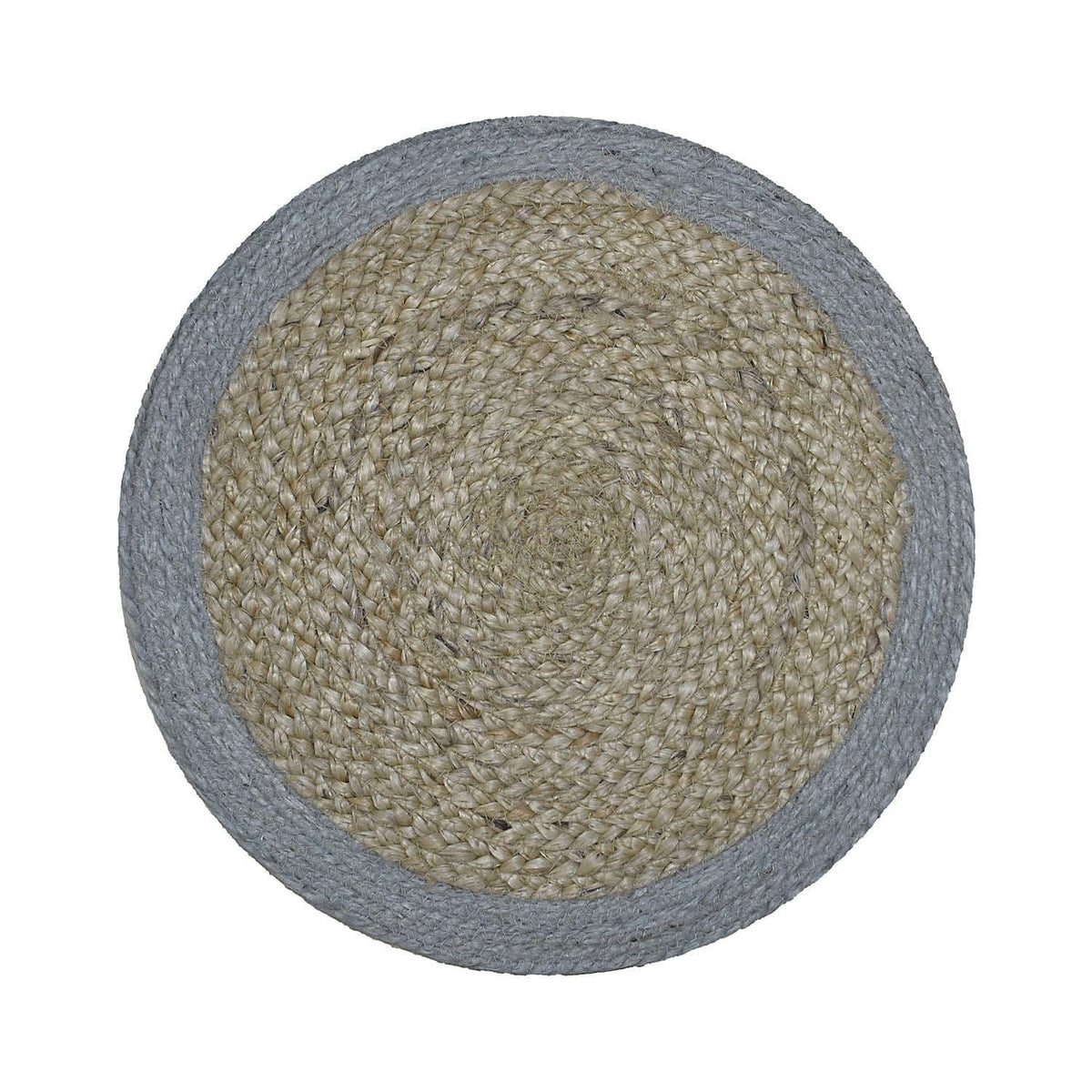 Two-Tone Braided Jute Placemat - Set of 10 Gray