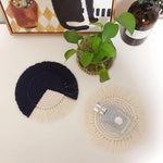 Two-Toned Fringed Bohemian Cotton Coasters