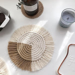 Two-Toned Fringed Bohemian Cotton Coasters