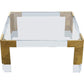 Tyna Gold and Acrylic Legs Square Coffee Table - MAIA HOMES