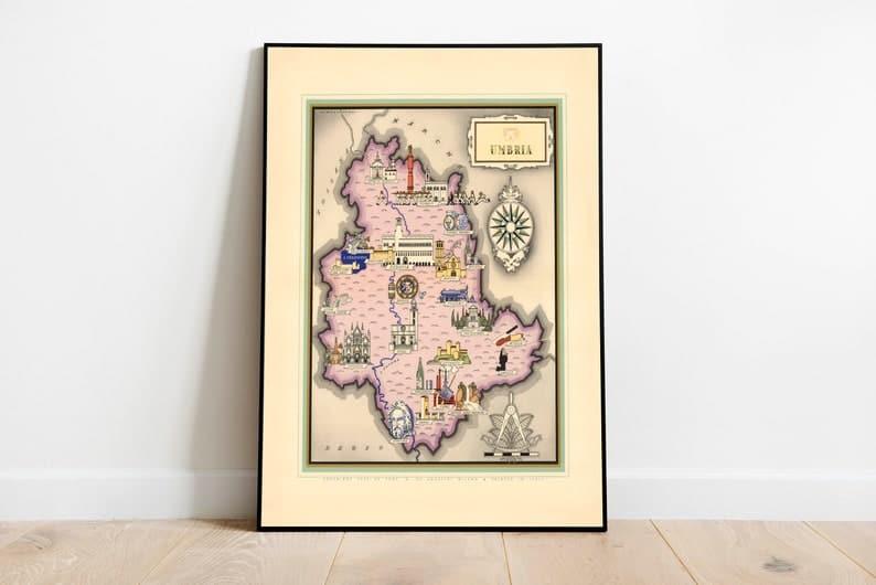 Umbria Map Print| Art History - MAIA HOMES