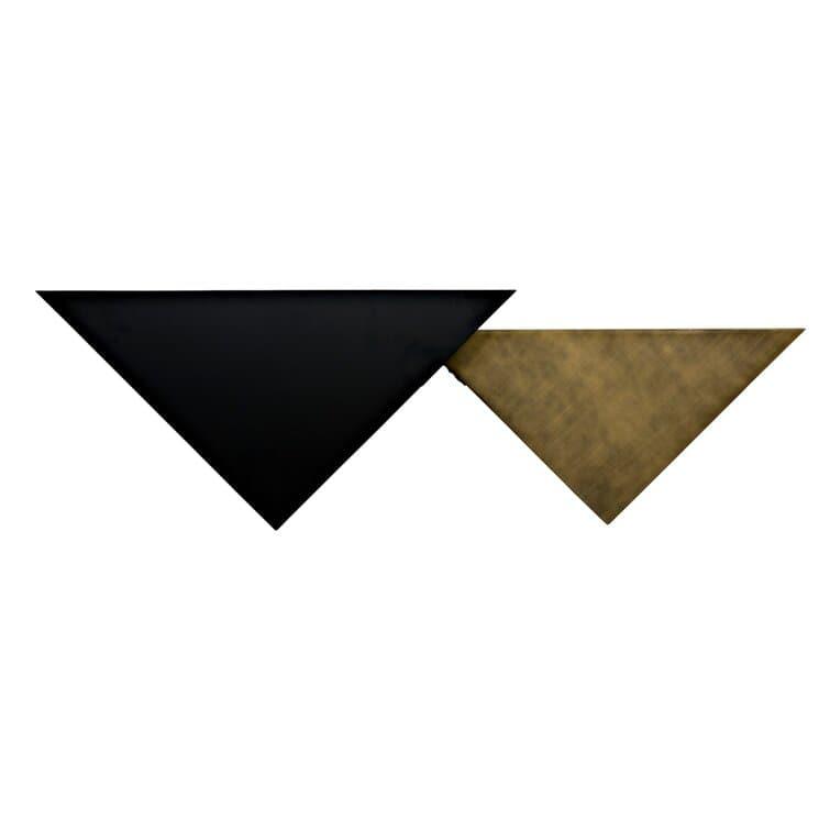 Upside Pyramid Nesting Black and Brass Coffee Table