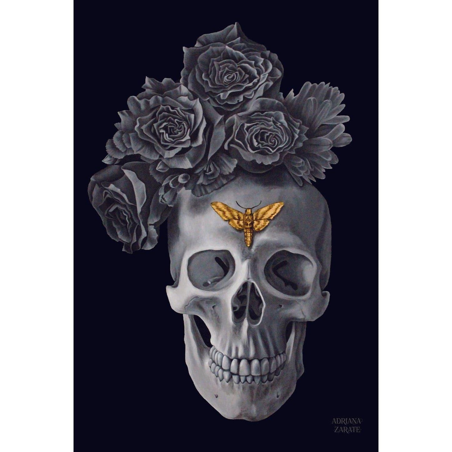 Vanitas 2 Floral Decorated Skull and Butterfly Wall Art - MAIA HOMES